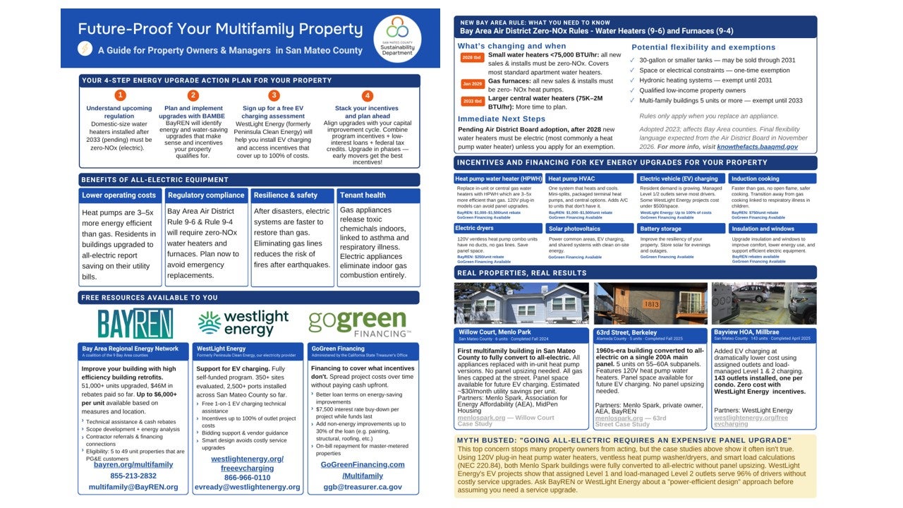 Screenshot of the front and back of an informational flyer.